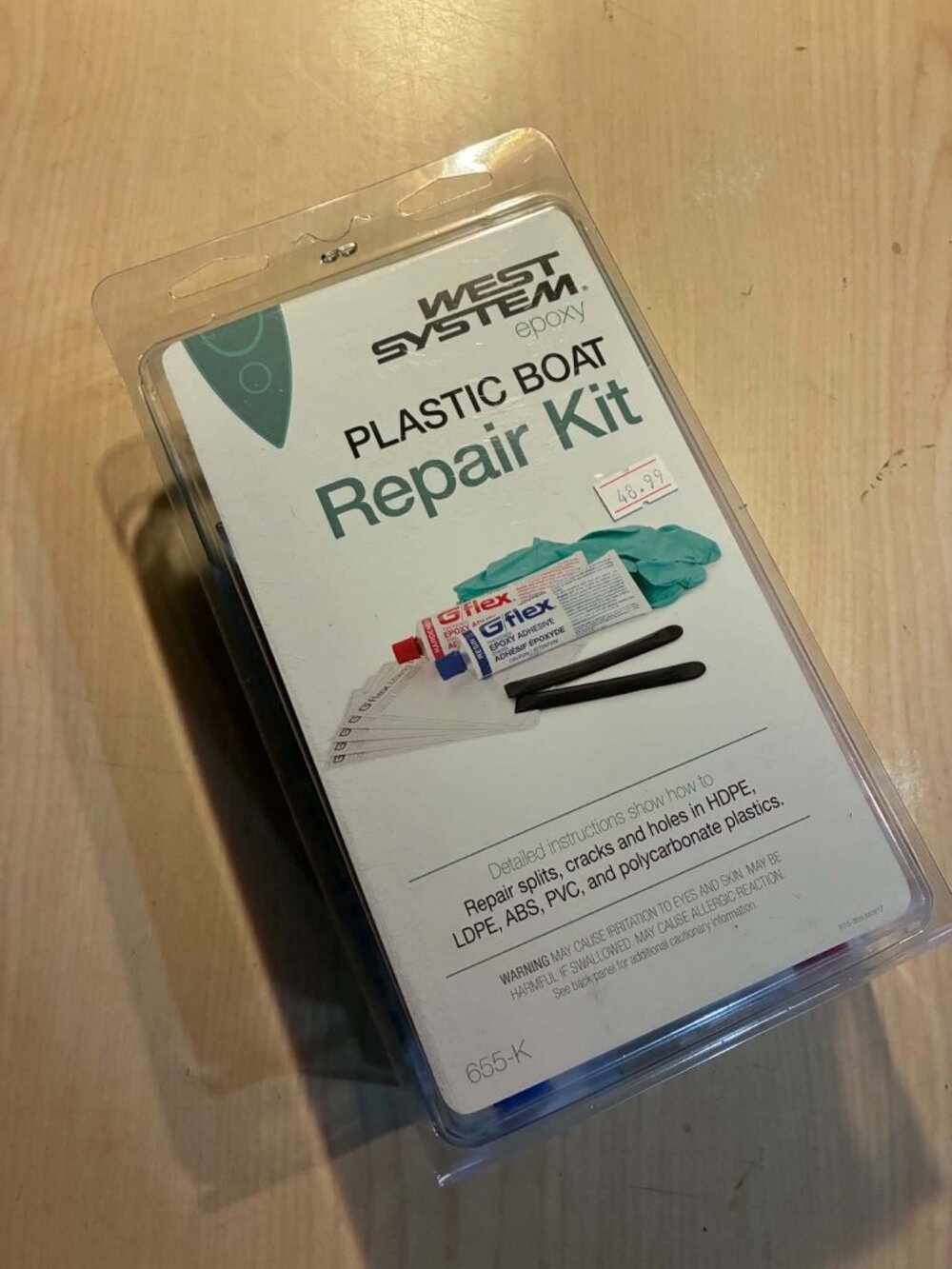 KAYAK CANOE PLASTIC BOAT REPAIR KIT WEST SYSTEM 655K EPOXY shelf 2